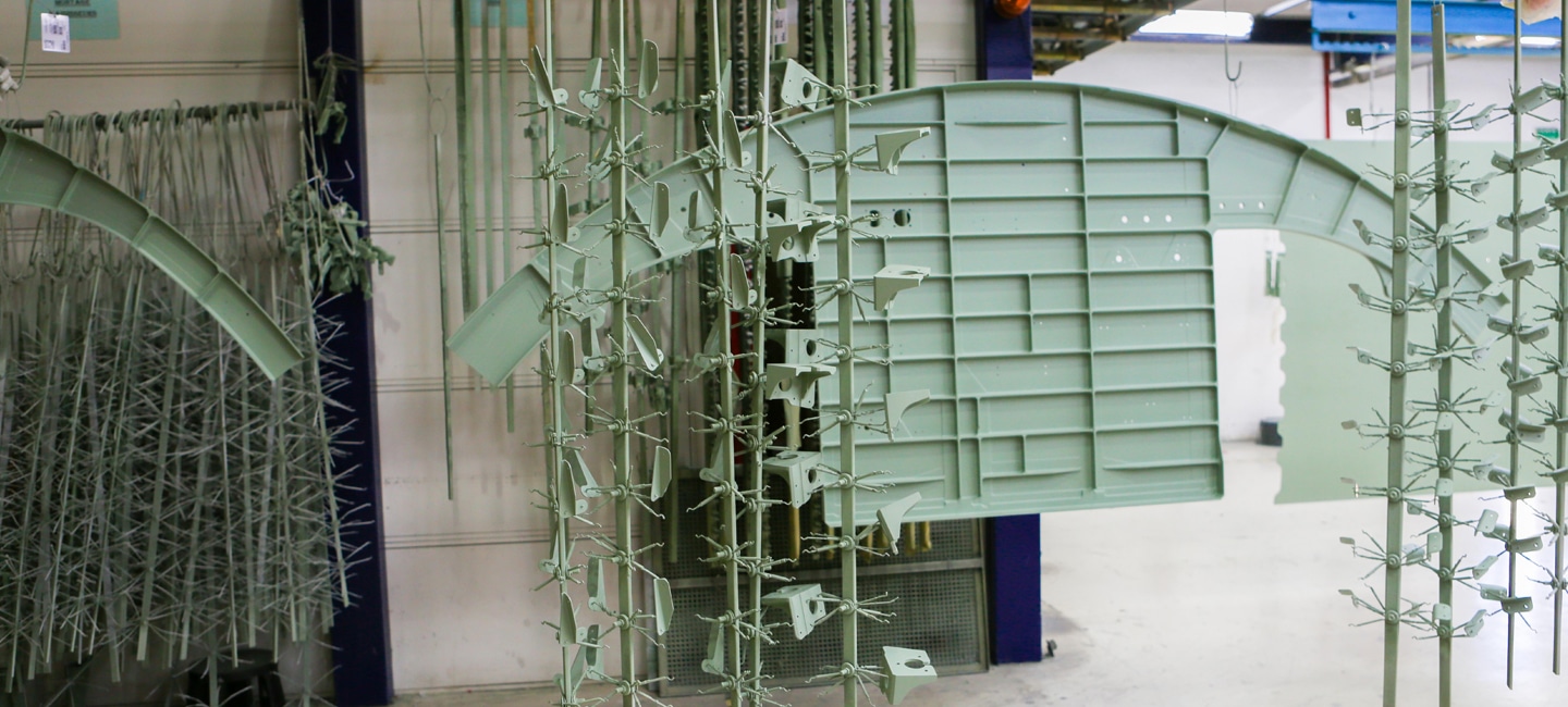 MECACHROME - Maroc - peinture primaire cadre du WP case de train avant du A320